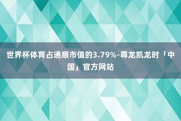 世界杯体育占通顺市值的3.79%-尊龙凯龙时「中国」官方网站