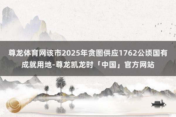尊龙体育网该市2025年贪图供应1762公顷国有成就用地-尊龙凯龙时「中国」官方网站