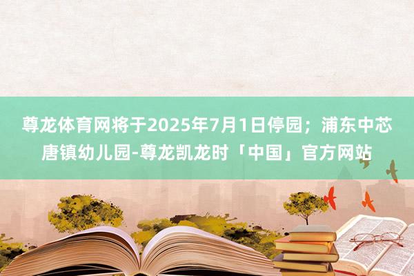 尊龙体育网将于2025年7月1日停园；浦东中芯唐镇幼儿园-尊龙凯龙时「中国」官方网站