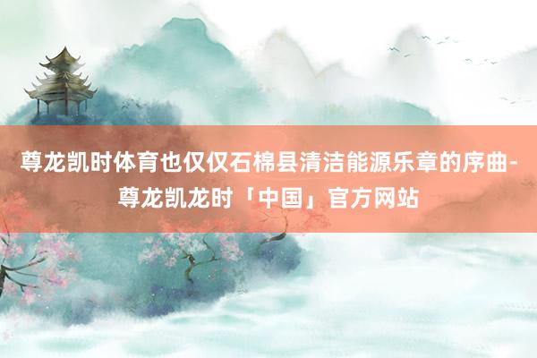 尊龙凯时体育也仅仅石棉县清洁能源乐章的序曲-尊龙凯龙时「中国」官方网站