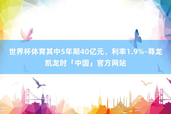 世界杯体育其中5年期40亿元、利率1.9%-尊龙凯龙时「中国」官方网站