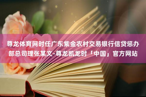 尊龙体育网　　时任广东紫金农村交易银行信贷惩办部总司理张某文-尊龙凯龙时「中国」官方网站
