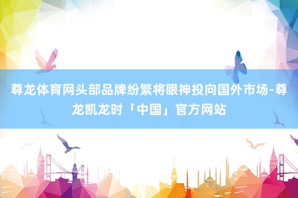 尊龙体育网头部品牌纷繁将眼神投向国外市场-尊龙凯龙时「中国」官方网站