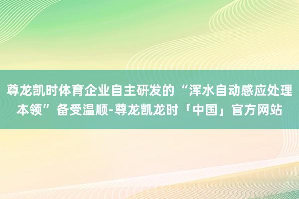 尊龙凯时体育企业自主研发的 “浑水自动感应处理本领” 备受温顺-尊龙凯龙时「中国」官方网站