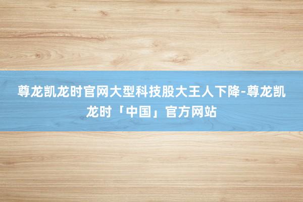 尊龙凯龙时官网　　大型科技股大王人下降-尊龙凯龙时「中国」官方网站