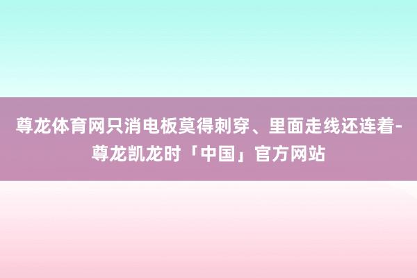 尊龙体育网只消电板莫得刺穿、里面走线还连着-尊龙凯龙时「中国」官方网站