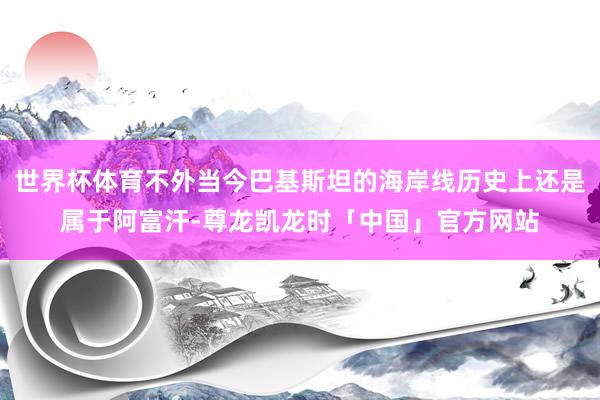世界杯体育不外当今巴基斯坦的海岸线历史上还是属于阿富汗-尊龙凯龙时「中国」官方网站