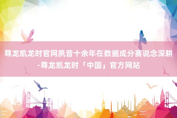 尊龙凯龙时官网夙昔十余年在数据成分赛说念深耕-尊龙凯龙时「中国」官方网站